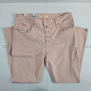 Levis 711 high rise skinny‎ button fly jeans pink womens size 33 7190